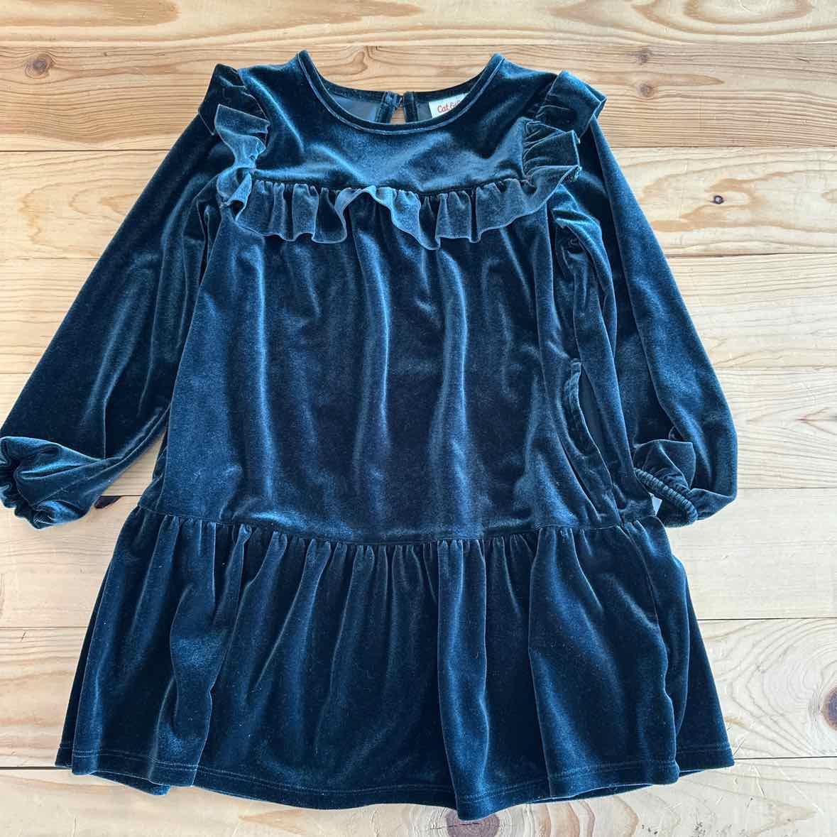 CAT JACK TEAL DRESS 4T