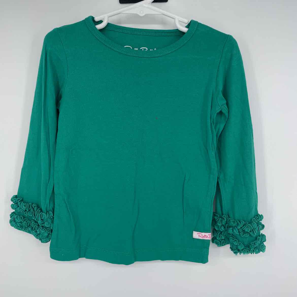 RUFFLE BUTTS GREEN SHIRT 2T