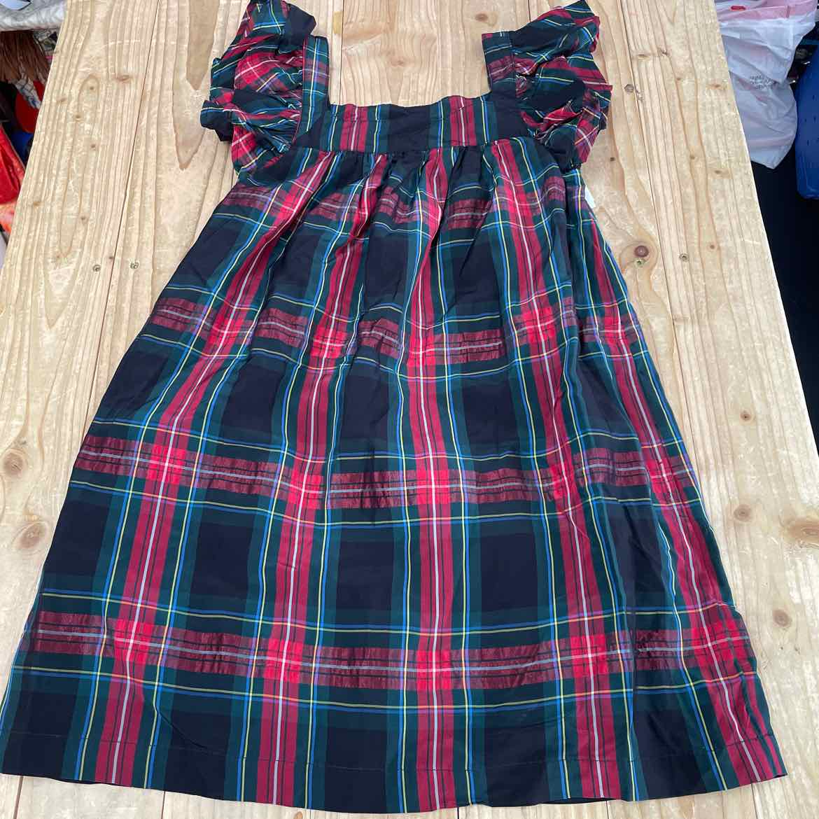 VINEYARD VINES RED/BLACK/GREEN PLAID DRESS S