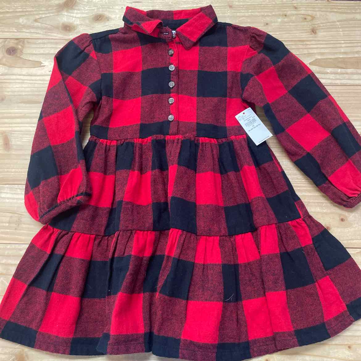 NEW! OLD NAVY RED CHECKED DRESS 3T