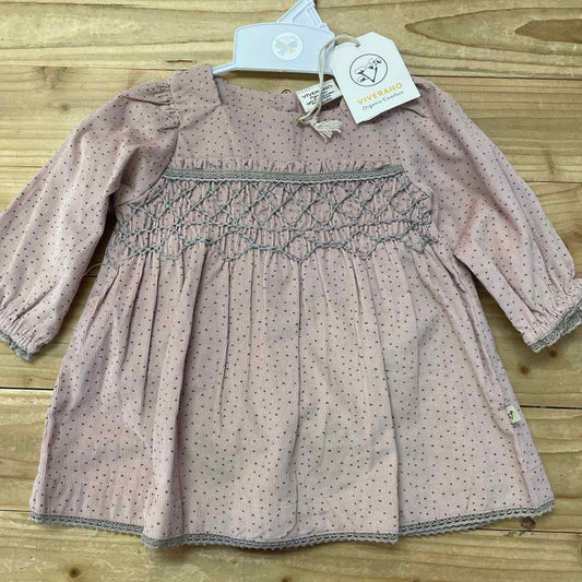 NEW! VIVERANO PINK CORDUROY DRESS 0-3 MOS