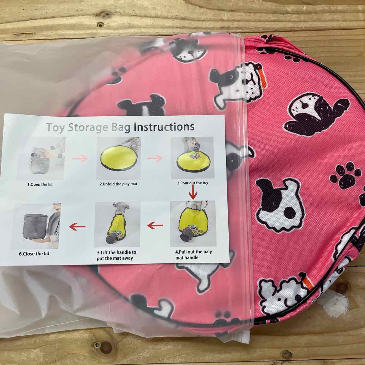 NEW! PINK DOG TOY STORAGE BAG