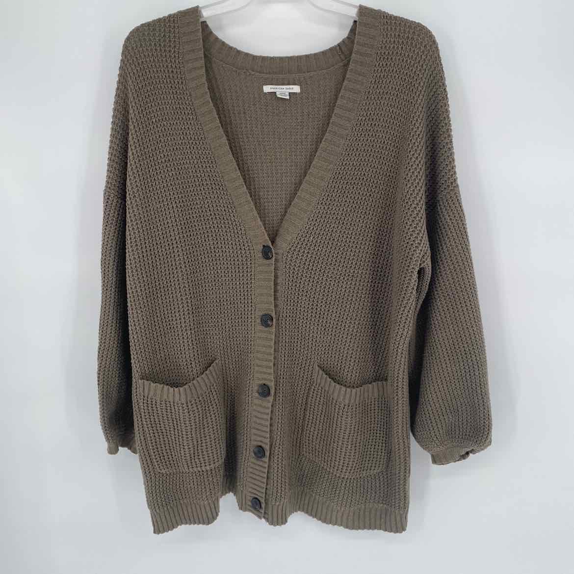 AMERICAN EAGLE OLIVE CARDIGAN M