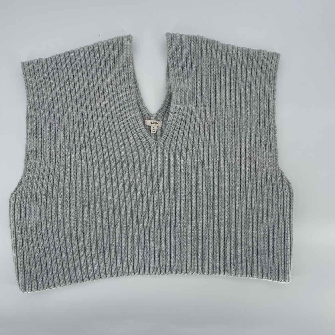PILCRO GRAY SWEATER VEST L