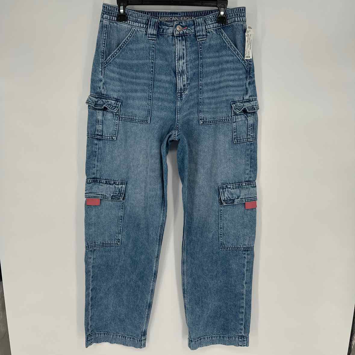 AMERICAN EAGLE HIGH RISE BAGGY STRAIGHT JEANS 10 SHORT
