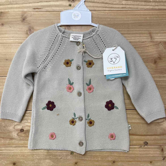 NEW! VIVERANO FLORAL SWEATER CARDIGAN 3-6 MOS