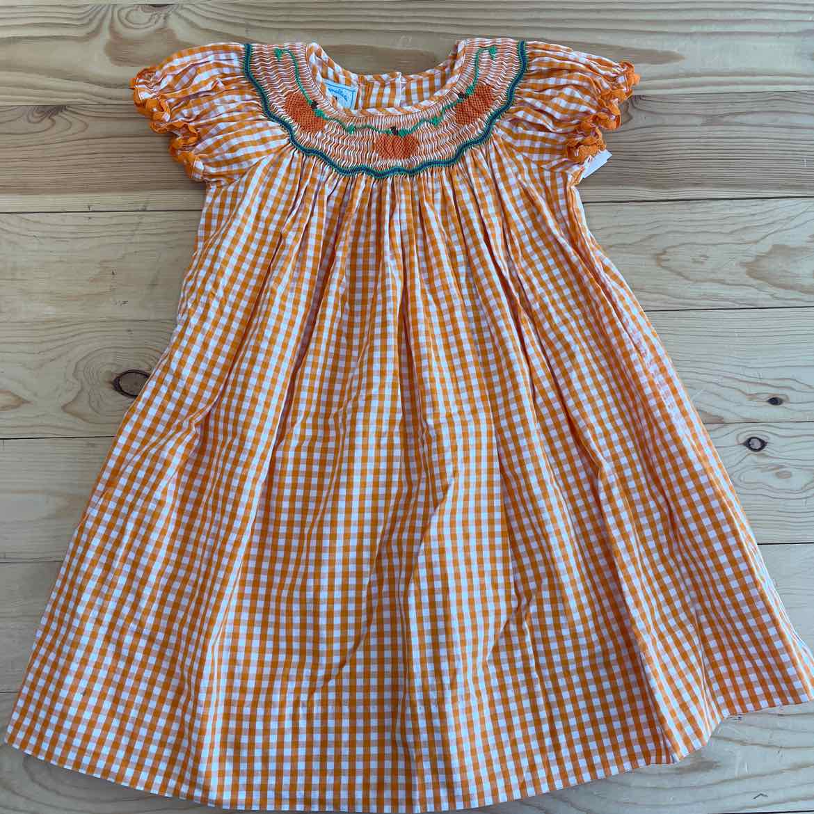 SMOCKED GINGHAM DRESS 3T