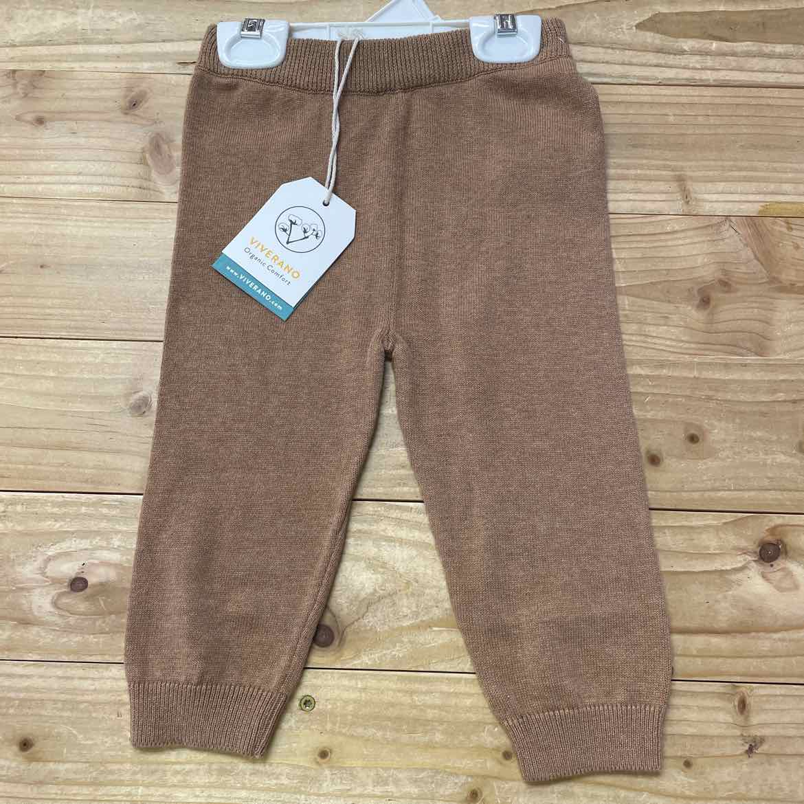NEW! VIVERANO BROWN SWEATER KNIT PANTS 18-24 MOS