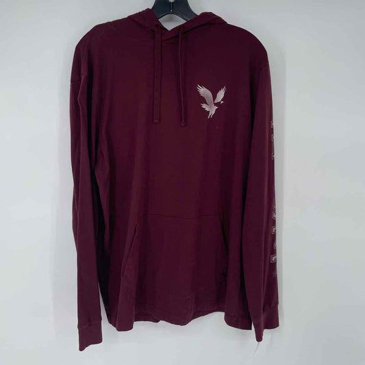 AMERICAN EAGLE MAROON HOODED SHIRT  M