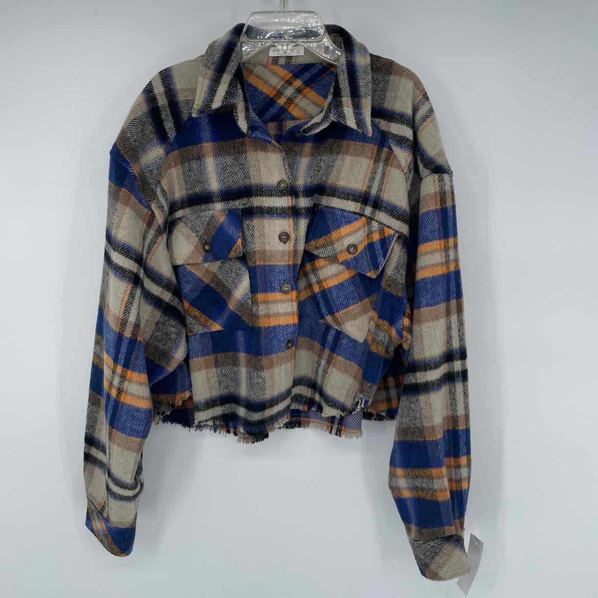 MISS LOVE FLANNEL CROPPED SHACKET L