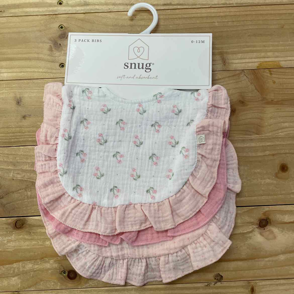 NEW! SNUG BIB SET 6-12 MOS