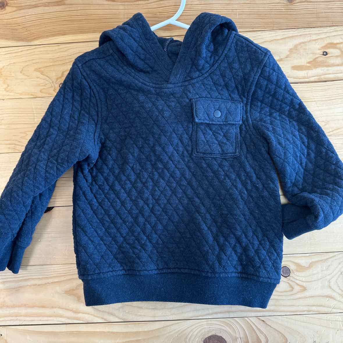OLD NAVY NAVY HOODED PULLOVER 4T