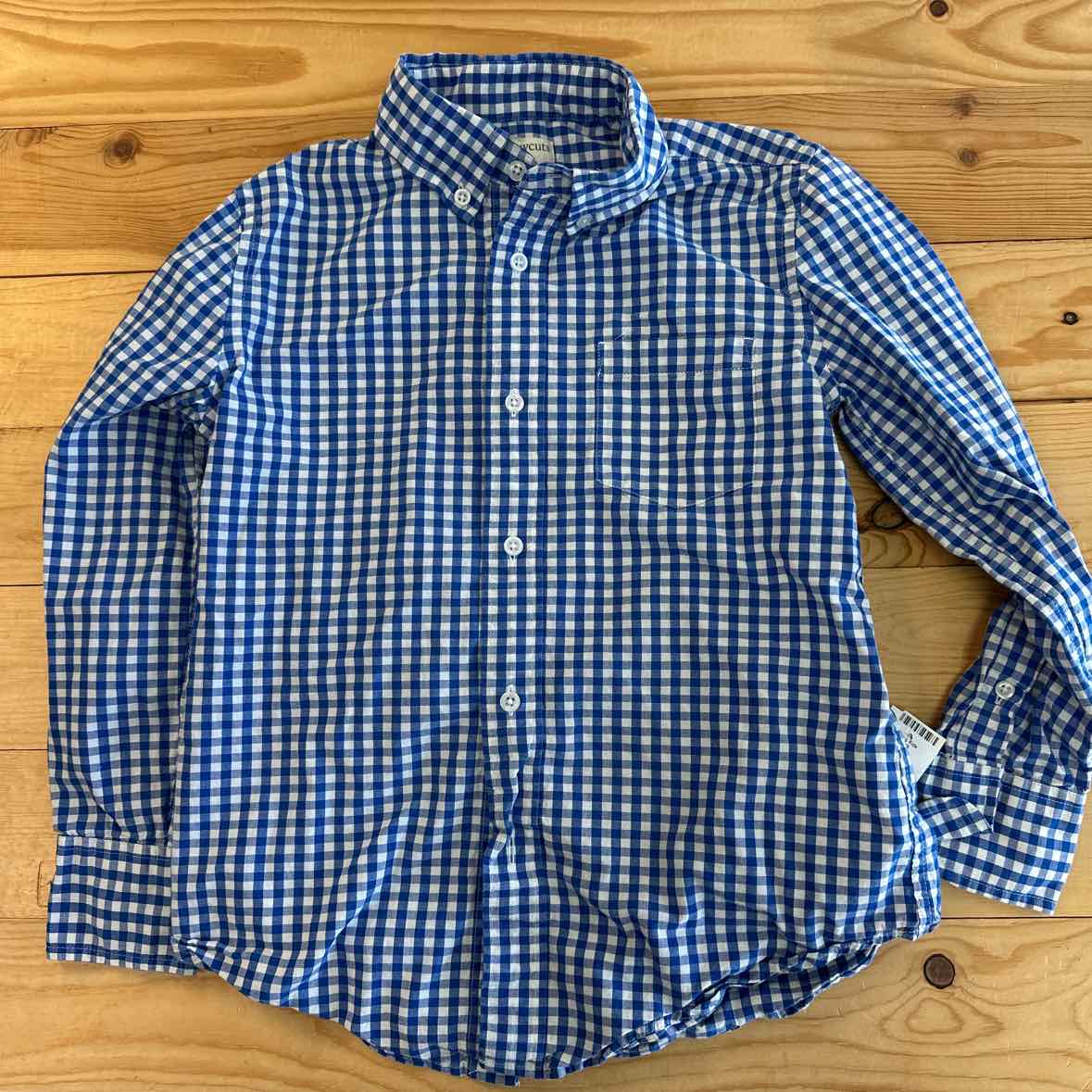 CREWCUTS BLUE GINGHAM SHIRT 6-7
