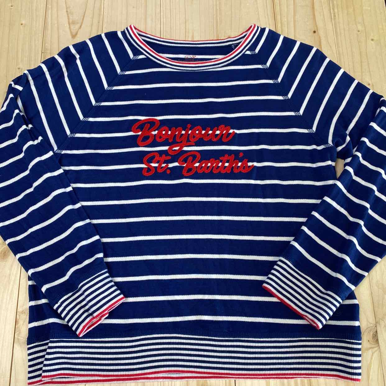 VINEYARD VINES NAVY STRIPED SHIRT 10-12